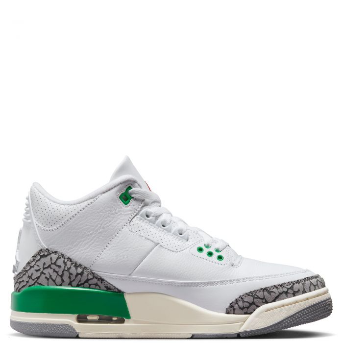 Air Jordan 3 Retro White/Varsity Red-Lucky Green