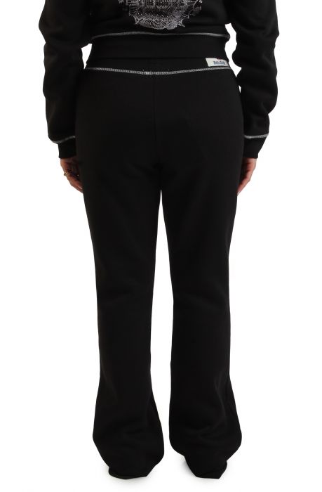 TRUE RELIGION X BELLA DOÑA MID RISE BOOTCUT SWEATPANT Black