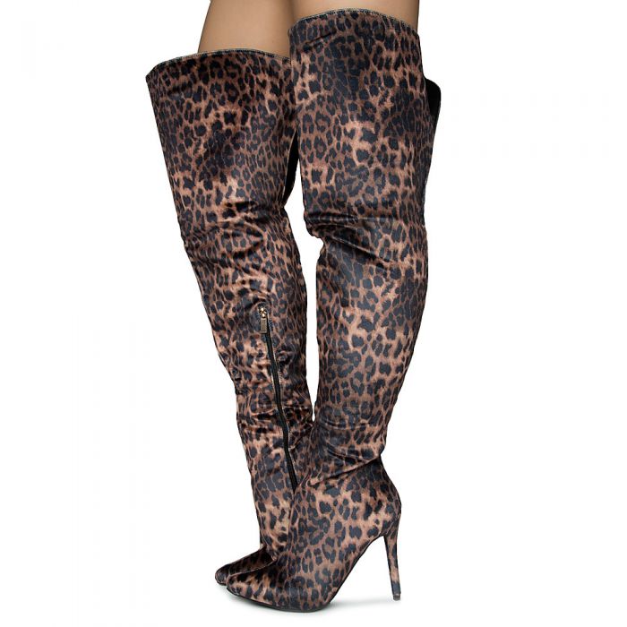 Dedicate-45s Over the Knee Boots Leopard