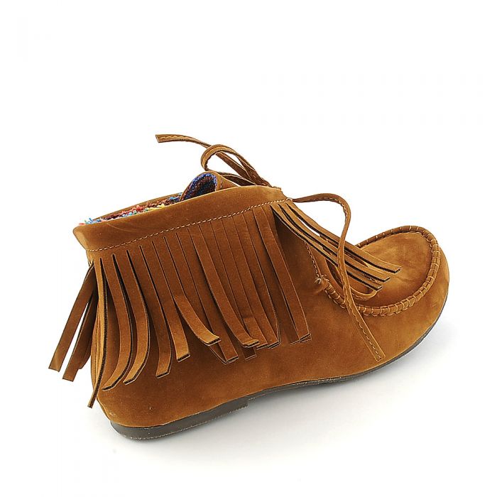 Women's Cognac Fringe Ankle Boot Avid-2 Cognac