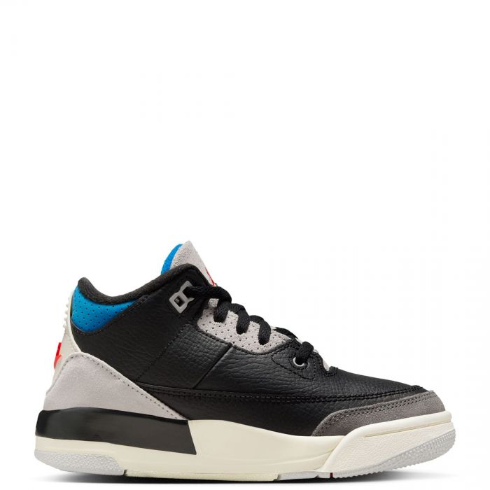 Pre-School Jordan 3 Retro Black/Chile Red-Neutral Grey