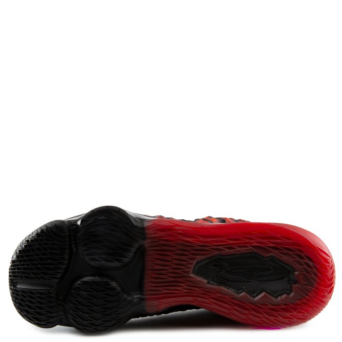 lebron 18 black white university red