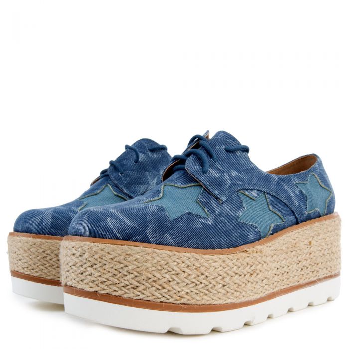 Shena-03 Platform Shoes Blue Denim
