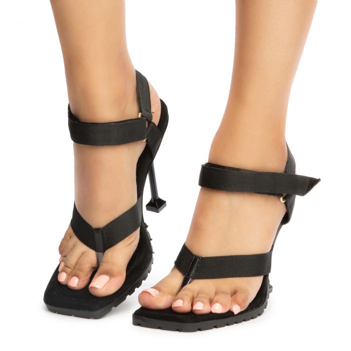 Boomer Ankle-Strap High Heels Black