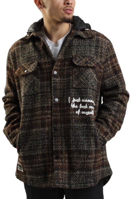 Avry Hooded Flannel Houndstooth