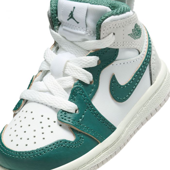 Toddler Jordan 1 Mid SE White/Oxidized Green-Sail-Neutral Grey