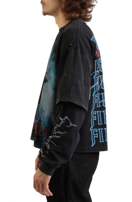 Ancestral Call Silent Sentinel Washed Twofer T-Shirt  Black