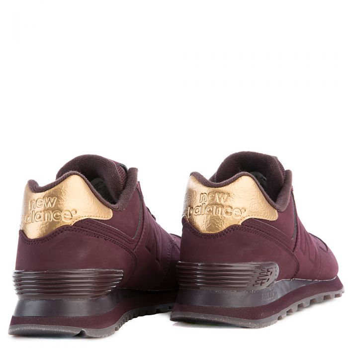 Women's Athletic Walking Shoe 574 Burgundy/Gold