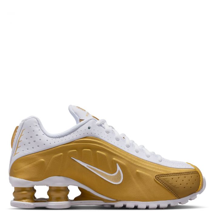 Grade-School Shox R4 Metallic Gold/Metallic Gold-White