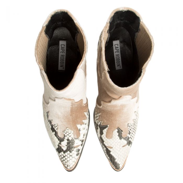 Cape Robbin Kelsey-5 Snake Women's Bootie Snake Brown