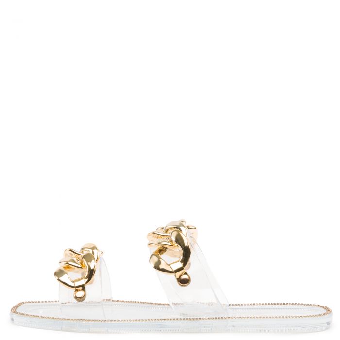 Lime Light Rhinestone Jelly Sandals Clear