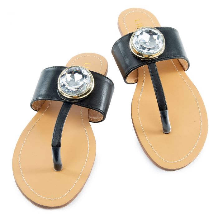 Papi-1 Flat Sandals Black