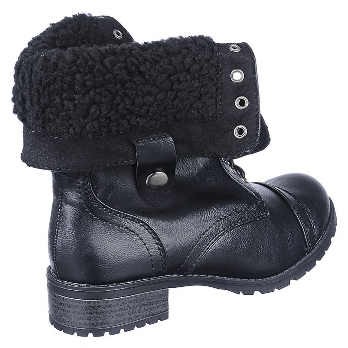 Fold-Down Combat Boot Oralee-S Black