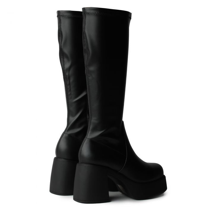 Jezzi-S Platform Heel High Boot  Black