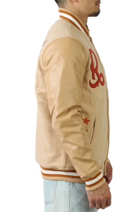 All American Varsity Jacket Beige