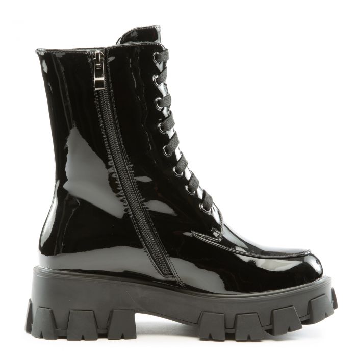 Excision Lace Up Pat Bootie Black