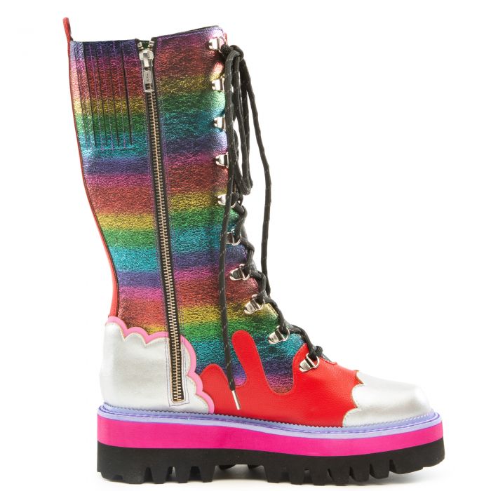 Rainbow Combat Boots multicolored