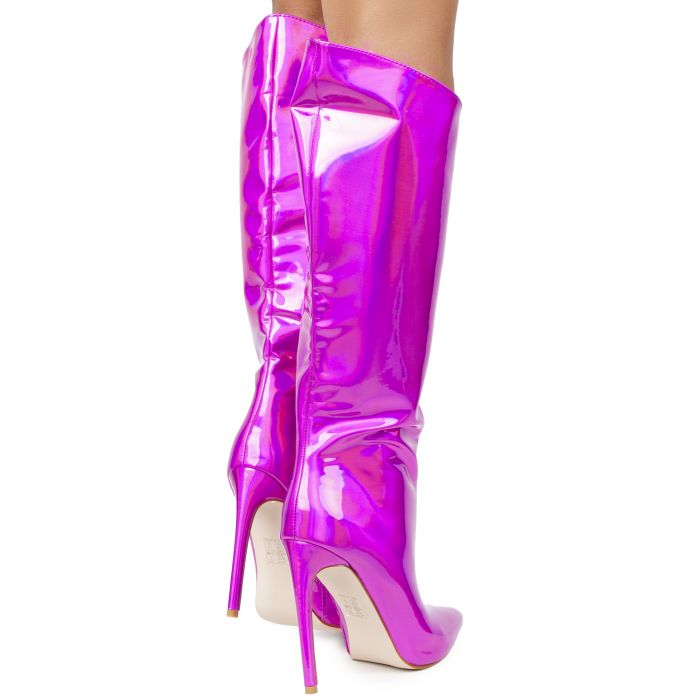 Nova Knee-High Heel Boot Pink