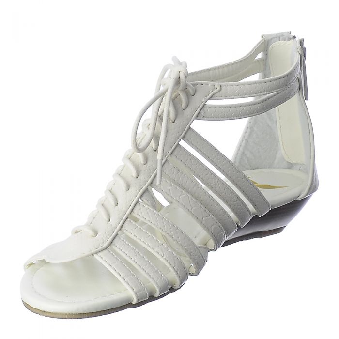 Simon-1A Lace-Up Sandal White