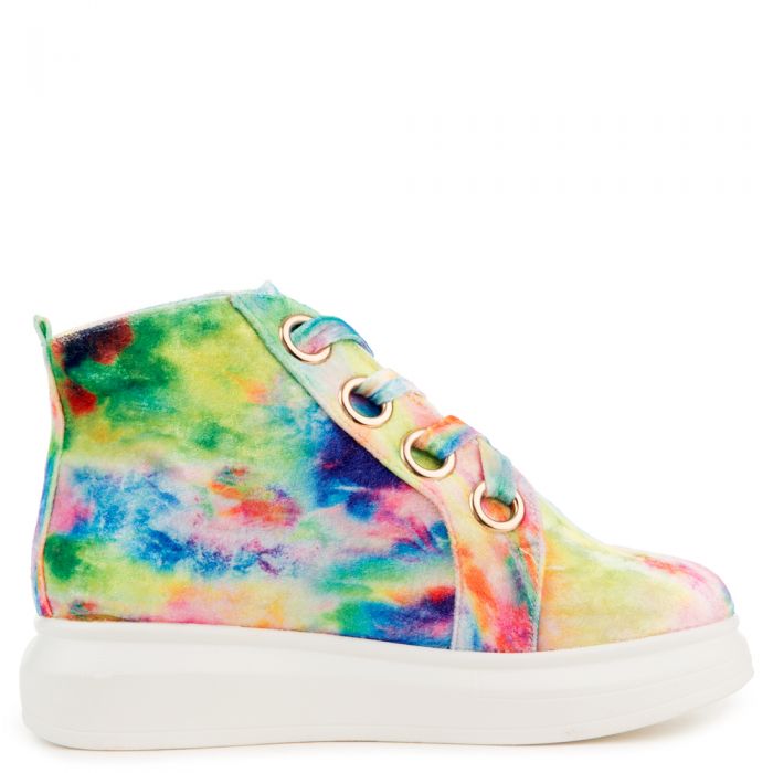 Womens Cape Robbin Glitter Platform Wedge Bright Colors Sneakers 7