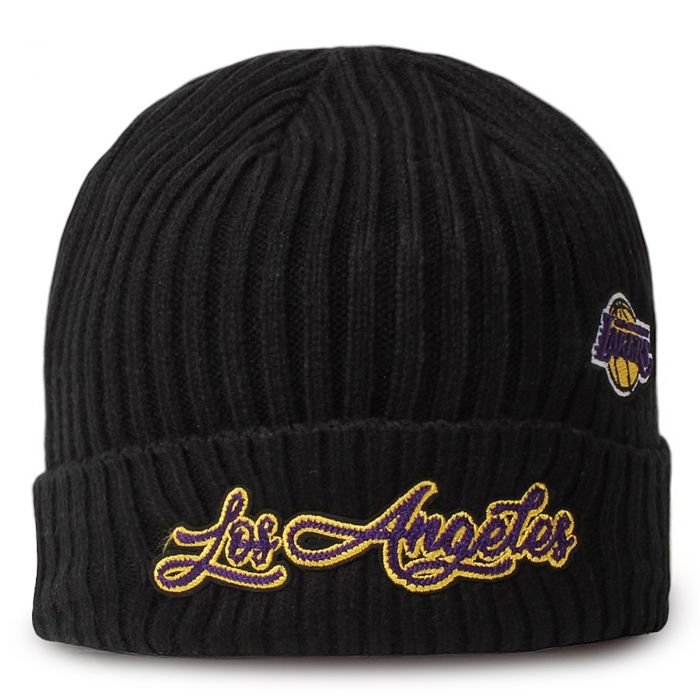 NBA Lakers Script Beanie Black