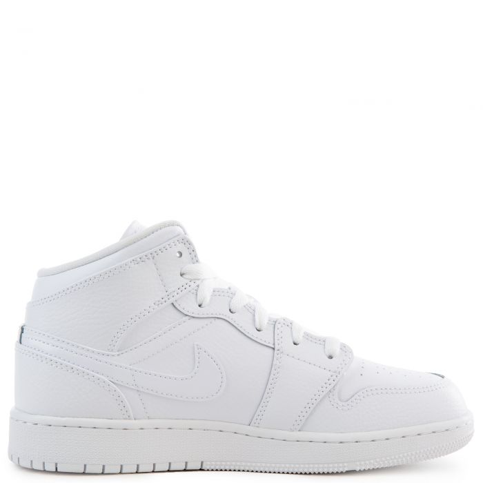 (GS) Air Jordan 1 Mid White/White-White