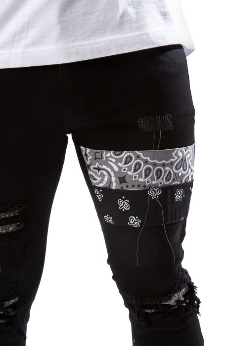 Sirius Paisley Jeans Black