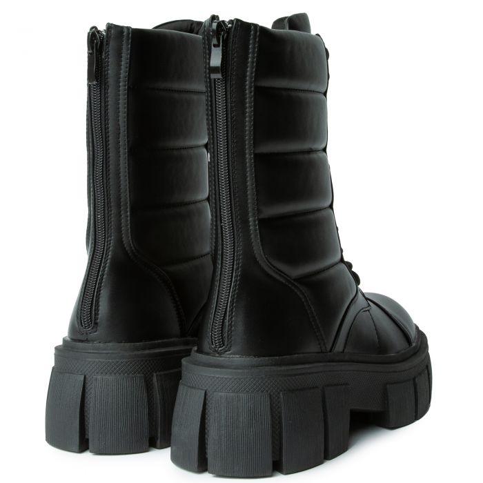 Dovey 1- Black Combat Ankle Boots Black