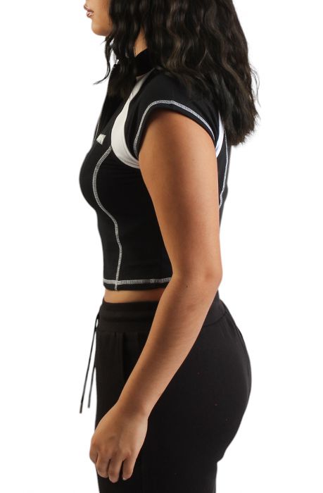 French Terry Track Jacket  Black/White
