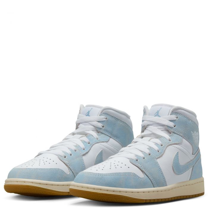 Air Jordan 1 Mid SE White/Worn Blue-Sail-Gum Light Brown