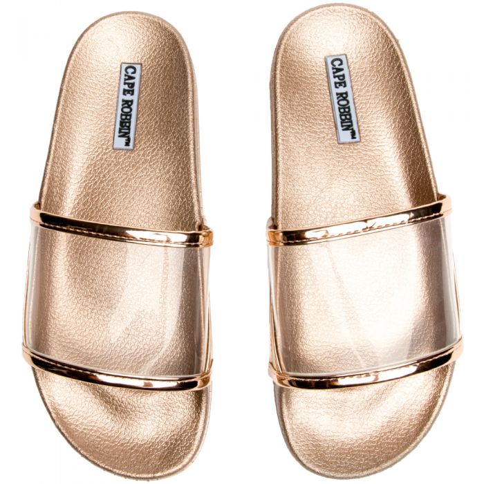 womens slides rose gold