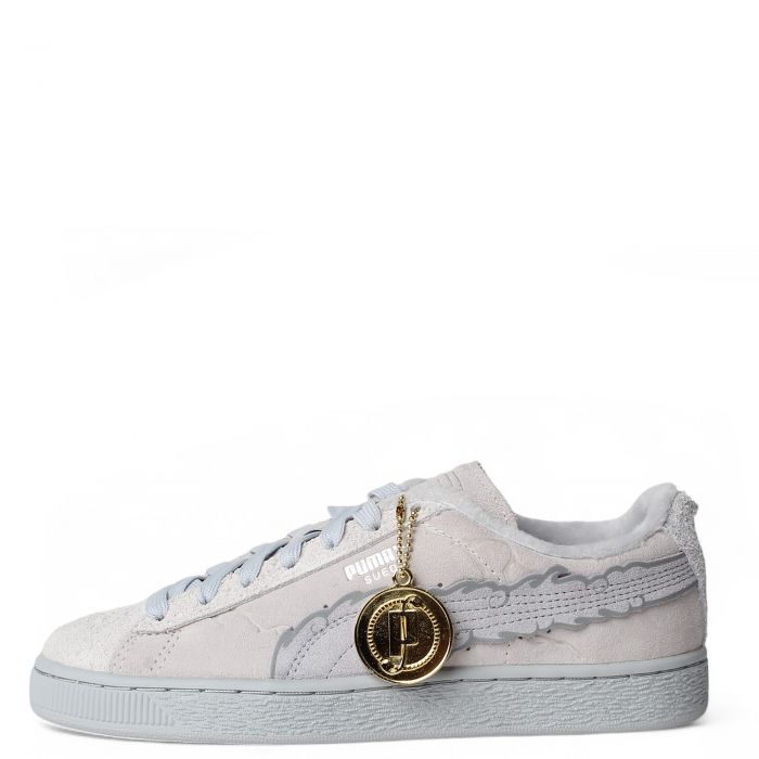 Grade School Puma x One Piece Jr Luffy Suede Sneaker  Feather Grey/Platinum Grey