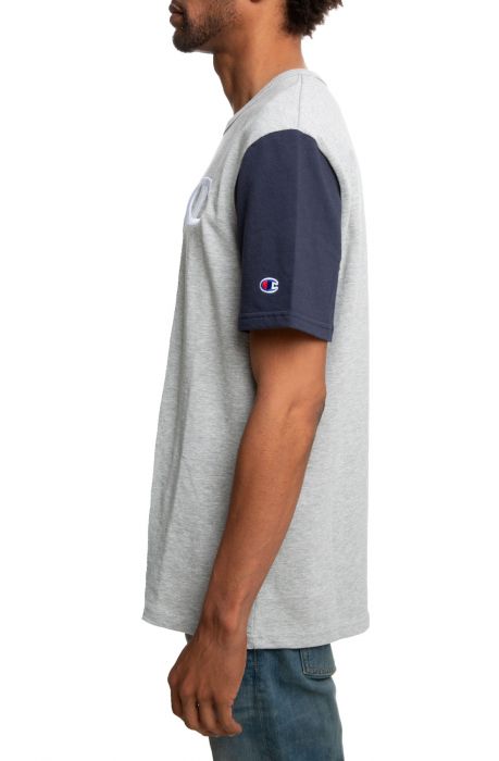 Heritage Colorblock Short Sleeve Tee Oxford Grey/Navy/Scarlet