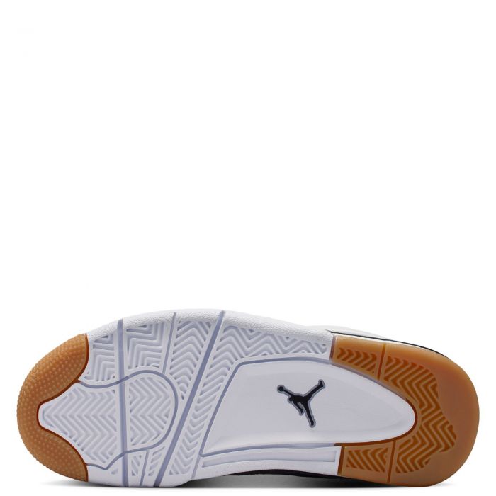 Grade-School Jordan 4 RM White/Black-Neutral Grey-Gum Med Brown