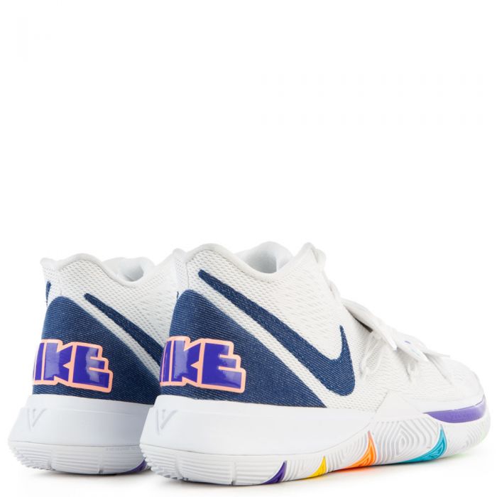 Kyrie 5 basketball shoes 2025 white/deep royal blue/glacier blue