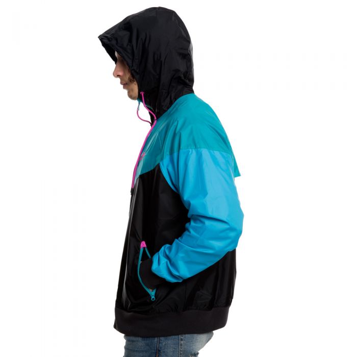 SPORTSWEAR WINDBREAKER BLACK/SPIRIT TEAL/ACTIVE FUCHSIA