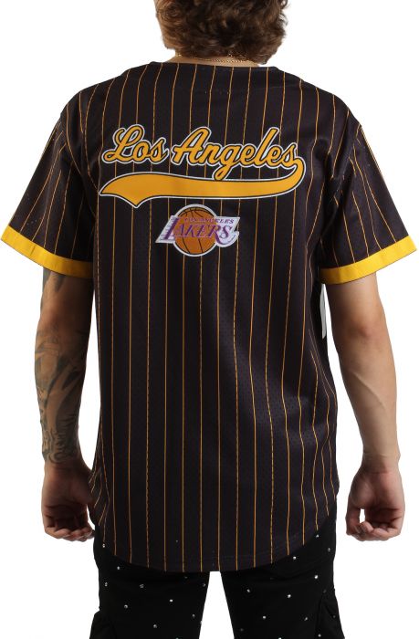 NBA Los Angeles Lakers Final Second Mesh Button Up Top  Brown