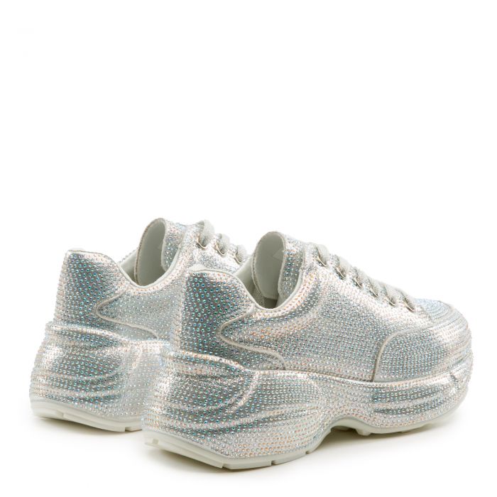 Queendom-2 Chunky Bedazzled Sneaker Silver