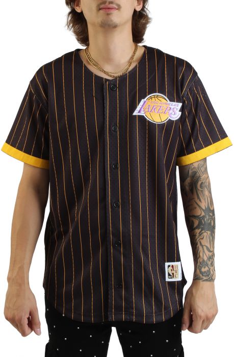 NBA Los Angeles Lakers Final Second Mesh Button Up Top  Brown