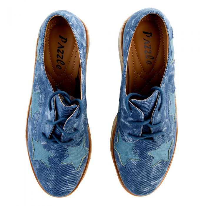 Shena-03 Platform Shoes Blue Denim