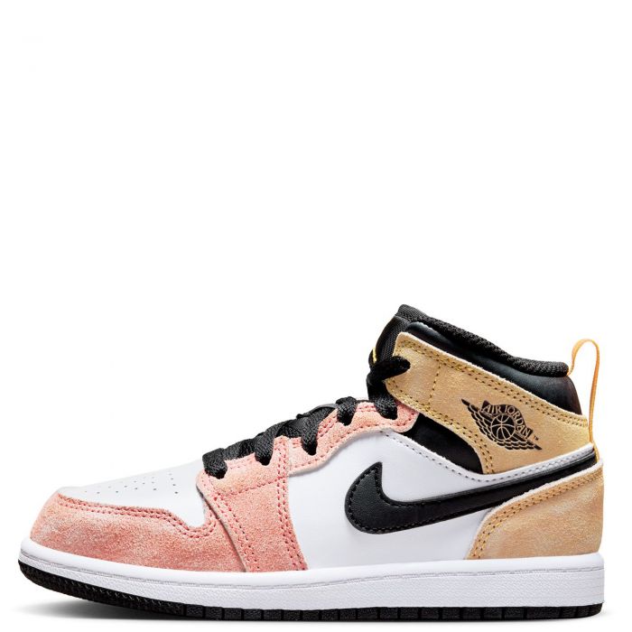 Pre-School Jordan 1 Mid Magic Ember/Sundial-White-Black