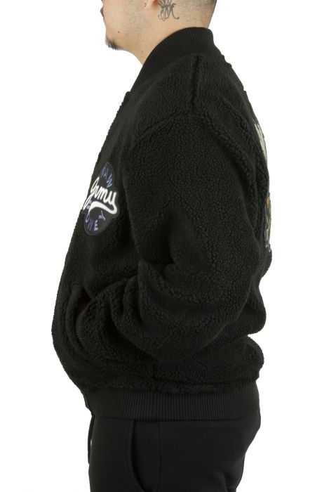 Hive Sherpa Button Sweatshirt Black
