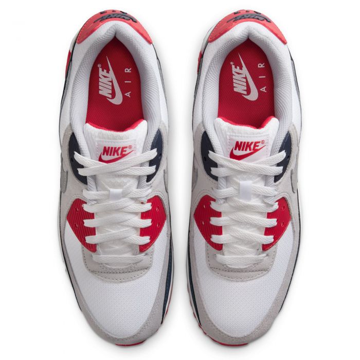 Air Max 90 White/Cool Grey-University Red