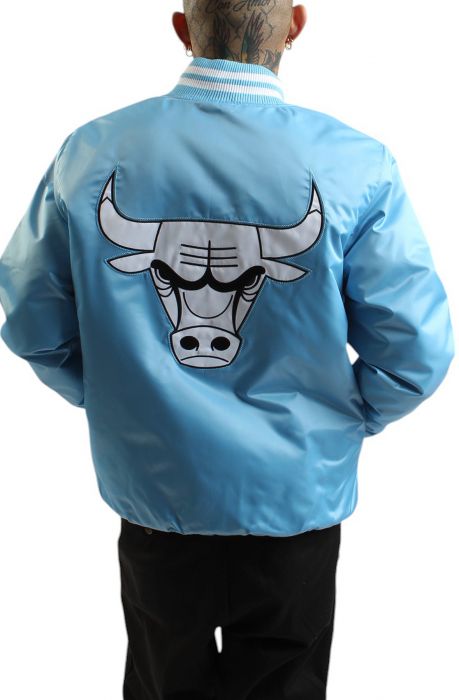 NFL Chicago Bulls Satin Varsity Jacket  Blue/White