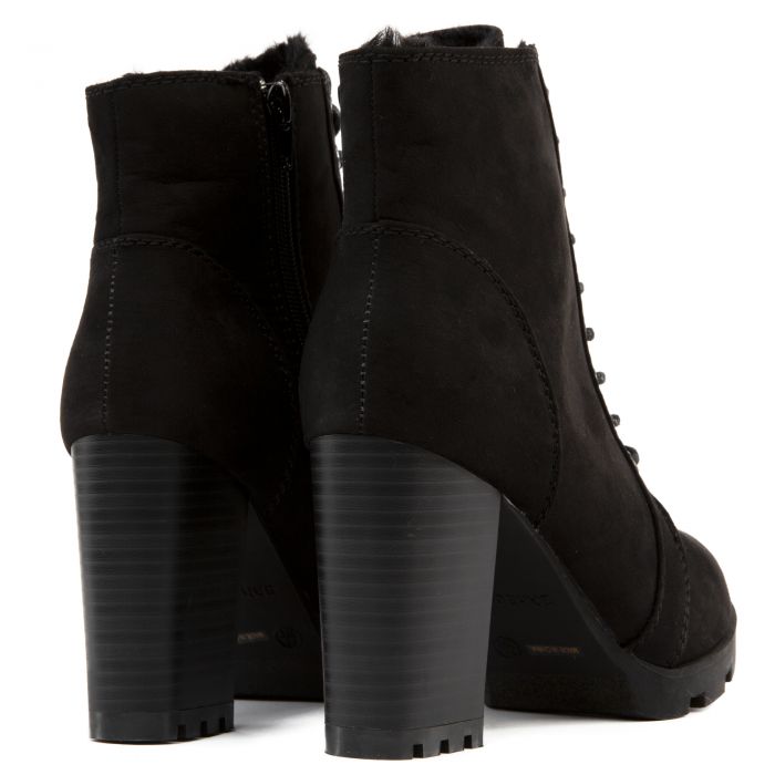 Pilate-05 Ankle Heel Booties Black