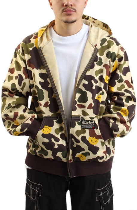 Smiley Camo Zip Jacket  Beige/Camo