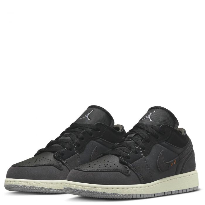 (GS) Air Jordan 1 Low SE Craft Black/Light Graphite/Sail/Cement Grey
