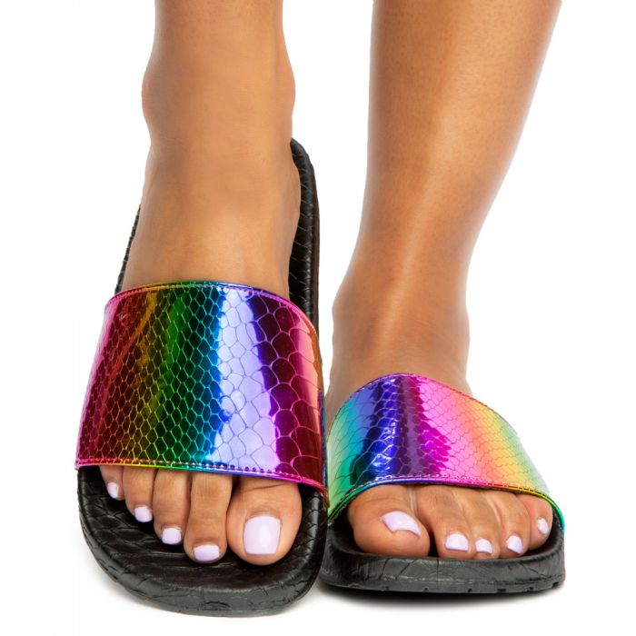 Ogby-1 Snakeskin Slides Black