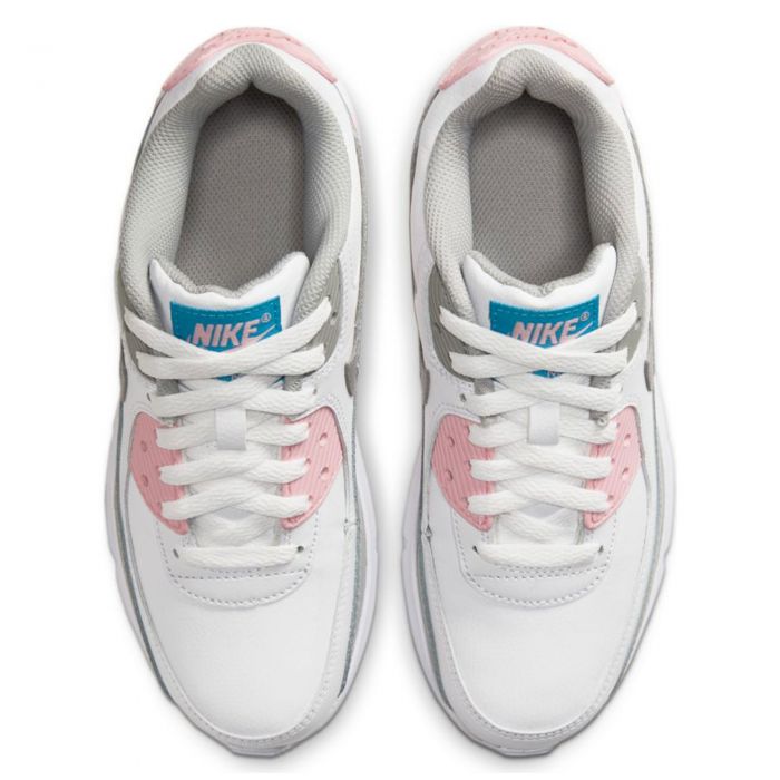 (GS) Air Max 90 LTR LT Smoke Grey/Metallic Silver-White-Pink