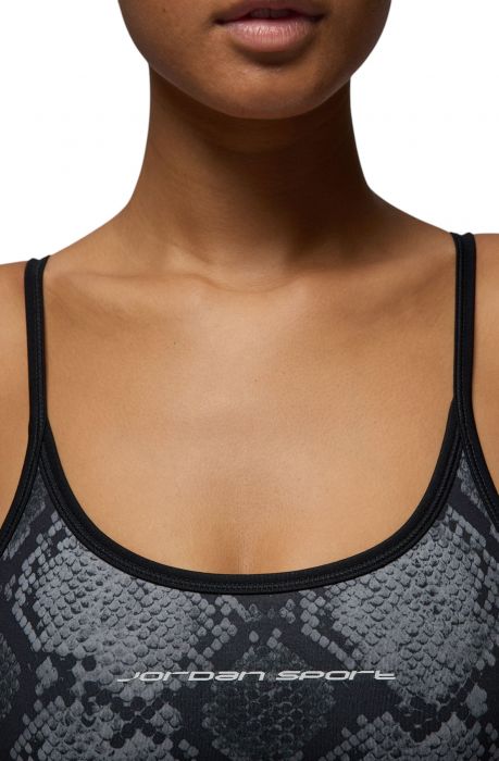 Sport Printed Cropped Tank Black